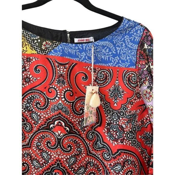 Johnny Was Moa Kabelo Silk Tunic Dress Women’s Mixed Print Size Small - Picture 5 of 10